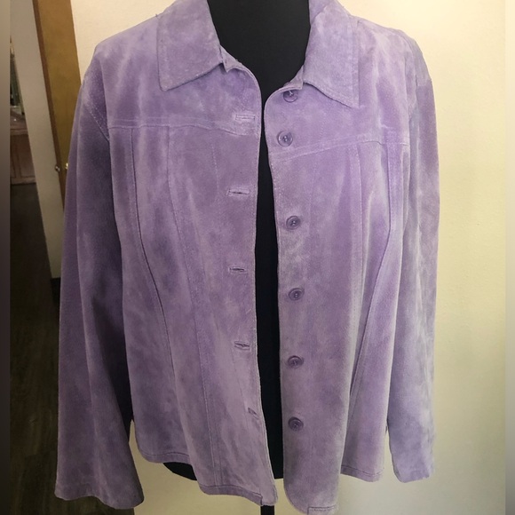 Live a Little Light Lavender Leather Jacket SZ XL - Picture 1 of 5